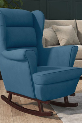 vidaXL 329362 - Rocking Chair with Solid Wood Rubber Legs Velvet