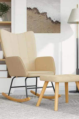 vidaXL 328020 - Chaise à bascule avec tabouret Tissu