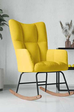 vidaXL 328146 - Chaise à bascule moutarde Velours