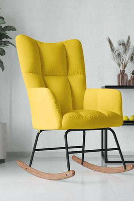 vidaXL 328146 - Chaise à bascule moutarde Velours