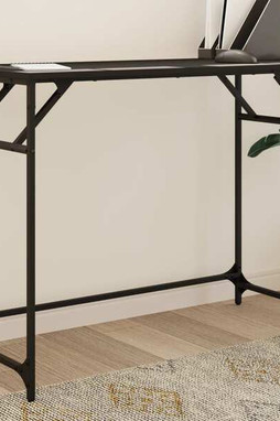 vidaXL 842266 - Bureau noir 100x45x76 cm bois ingénierie acier enduit de poudre