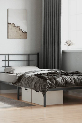vidaXL 355556 - Metal Bed Frame without Mattress with Headboard 100x200cm