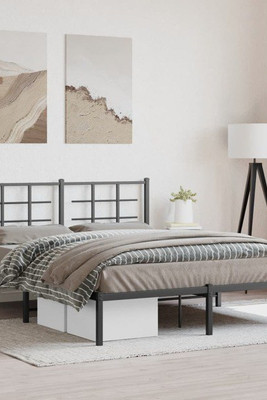 vidaXL 355563 - Metal Bed Frame without Mattress with Headboard 150x200cm