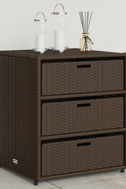 vidaXL 365556 - Garden Storage Cabinet 55x59x69 cm Poly Rattan