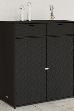 vidaXL 365563 - Garden Storage Cabinet 105x55x113 cm Poly Rattan