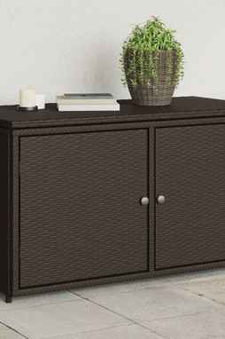 vidaXL 365568 - Armoire de rangement jardin marron 110x55x60,5cm résine tressée