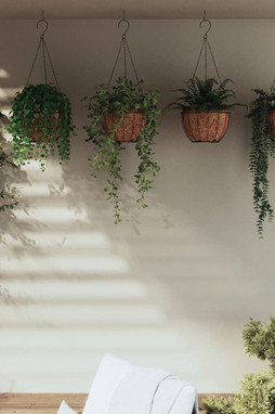 vidaXL 319357 - Hanging Planters 4 pcs with Coco Liners Ø 30x52 cm Steel