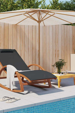 vidaXL 363472 - Rocking Chair Textilene and Solid Wood Poplar