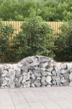vidaXL 3146283 - Arched Gabion Baskets 7 pcs 200x50x60/80 cm Galvanised Iron