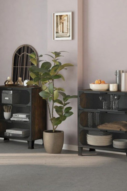 vidaXL 3095971 - Storage Cabinets 2 pcs Rustic 72x36x82 cm Metal and MDF