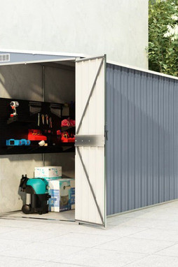 vidaXL 316230 - Wall-mounted Garden Shed 118x382x178 cm Galvanised Steel