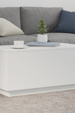 vidaXL 839875 - Table basse avec lumières LED blanc 90x50x40 cm