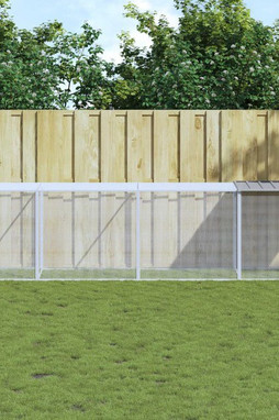vidaXL 3189045 - Chicken Cage with Roof Light 403x98x90 cm Galvanised Steel