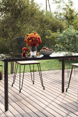vidaXL 319284 - Table à dîner de jardin 200x100x74cm Acier et verre trempé