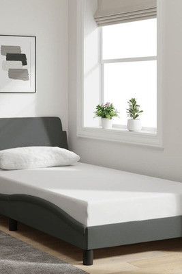 vidaXL 373273 - Bed Frame without Mattress Dark 100x203 cm Fabric