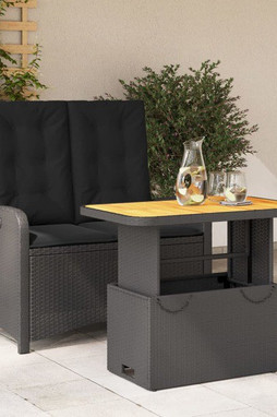 vidaXL 3277334 - 2 Piece Garden Dining Set with Cushions Poly Rattan