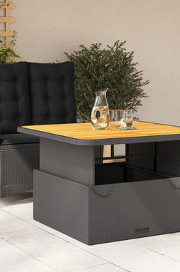 vidaXL 3277451 - 2 Piece Garden Dining Set with Cushions Poly Rattan