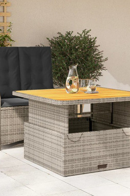 vidaXL 3277343 - 2 Piece Garden Dining Set with Cushions Poly Rattan