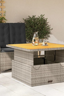 vidaXL 3277343 - 2 Piece Garden Dining Set with Cushions Poly Rattan