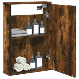 vidaXL 842433 - Bathroom Mirror Cabinet Smoked Oak 42x12x60 cm Engineered Wood