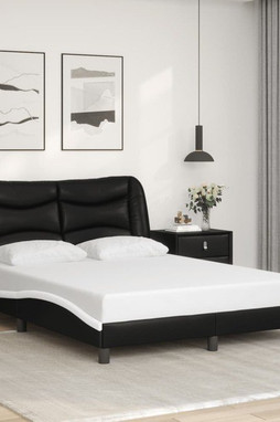 vidaXL 3208038 - Bed Frame without Mattress and White 137x190 cm Faux Leather