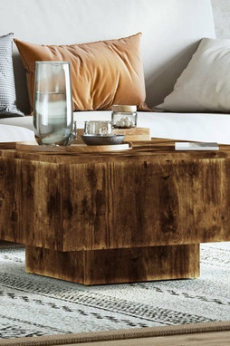 vidaXL 815837 - Coffee Table Smoked Oak 60x60x31.5 cm Engineered Wood