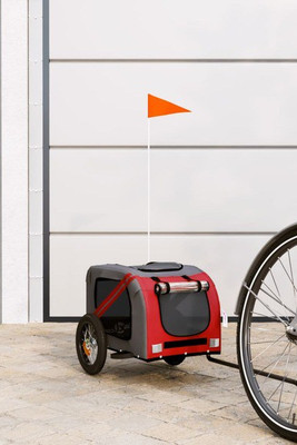 vidaXL 93866 - Pet Bike Trailer and Grey Oxford Fabric and Iron