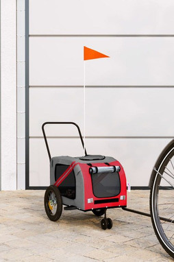 vidaXL 93887 - Pet Bike Trailer and Black Oxford Fabric and Iron