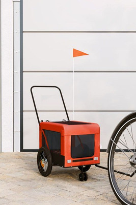 vidaXL 93928 - Pet Bike Trailer and Black Oxford Fabric and Iron