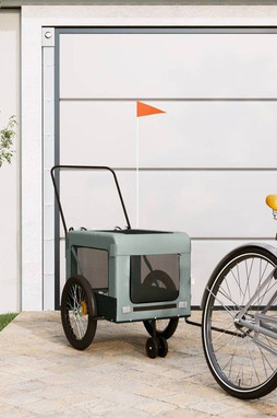 vidaXL 93937 - Pet Bike Trailer and Black Oxford Fabric and Iron