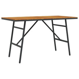 vidaXL 4108269 - Dining Table - Black, 110x55x62 cm, Made from Solid Acacia Wood