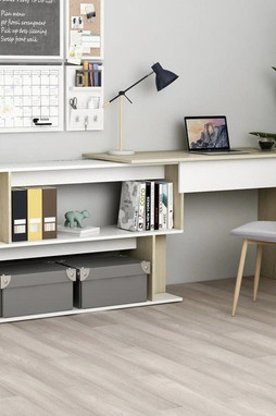 vidaXL 801103 - Corner Desk and Sonoma Oak 200x50x76 cm Engineered Wood