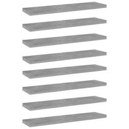 vidaXL 805131 - Bookshelf Boards 8 pcs Concrete 40x10x1.5 cm Engineered Wood