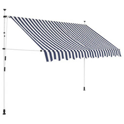 vidaXL 43222 - Auvent rétractable manuel 300 cm Rayures bleues et blanches