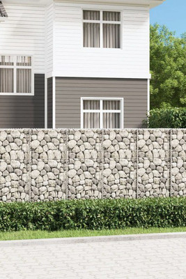 vidaXL 143592 - Gabion Wall with Covers Galvanised Steel 300x50x100 cm