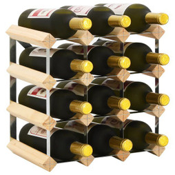 vidaXL 282468 - Casier à bouteilles 12 bouteilles Pinède solide