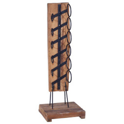 vidaXL 288809 - Casier à bouteilles pour 6 bouteilles 35x35x100 cm Teck massif