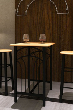 vidaXL 240095 - Ensemble de table à dîner Bois brun roux avec noir Acier