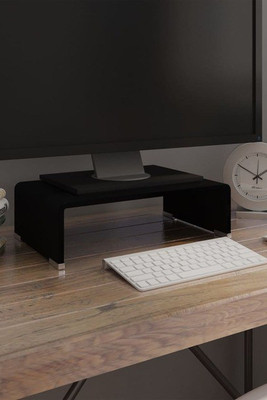 vidaXL 244134 - TV Stand/Monitor Riser Glass 40x25x11 cm