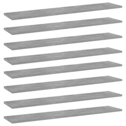 vidaXL 805387 - Bookshelf Boards 8 pcs Concrete 100x20x1.5 cm Engineered Wood