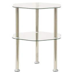 vidaXL 322790 - 2-Tier Side Table 38x38x50 cm Tempered Glass