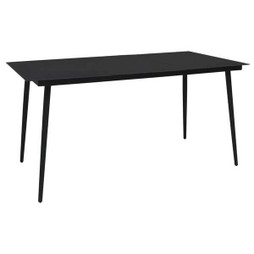 vidaXL 312158 - Garden Dining Table 150x80x74 cm Steel and Glass