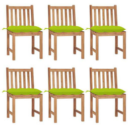 vidaXL 3073141 - Garden Chairs 6 pcs with Cushions Solid Teak Wood