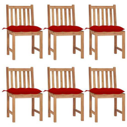vidaXL 3073136 - Garden Chairs 6 pcs with Cushions Solid Teak Wood