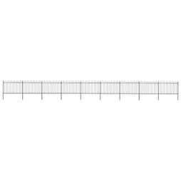 vidaXL 277673 - Garden Fence with Hoop Top Steel 15.3x1.2 m