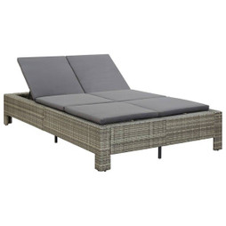 vidaXL 46240 - 2-Person Sunbed with Cushion Poly Rattan
