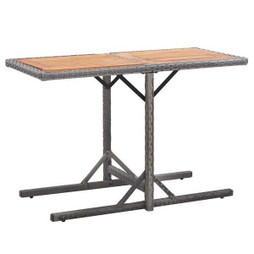 vidaXL 46457 - Garden Table Poly Rattan and Solid Acacia Wood