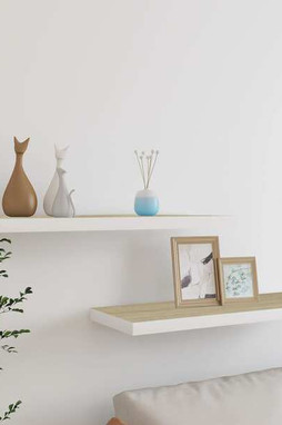 vidaXL 326580 - Floating Wall Shelves 2 pcs Oak and White 80x23.5x3.8 cm MDF