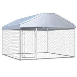 vidaXL 144493 - Outdoor Dog Kennel with Roof 200x200x135 cm