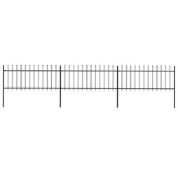 vidaXL 277604 - Garden Fence with Spear Top Steel 5.1x0.8 m